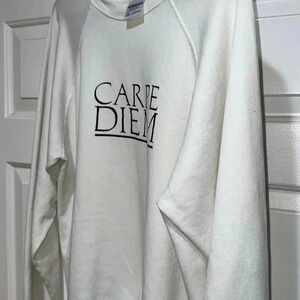 VTG Carpe Diem Sweatshirt 80s Crewneck
Pullover XL Seize The Day 1989 USN Debate